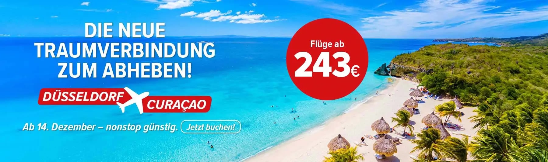 Traumziel Curaçao: Neue Flugverbindung ab Düsseldorf