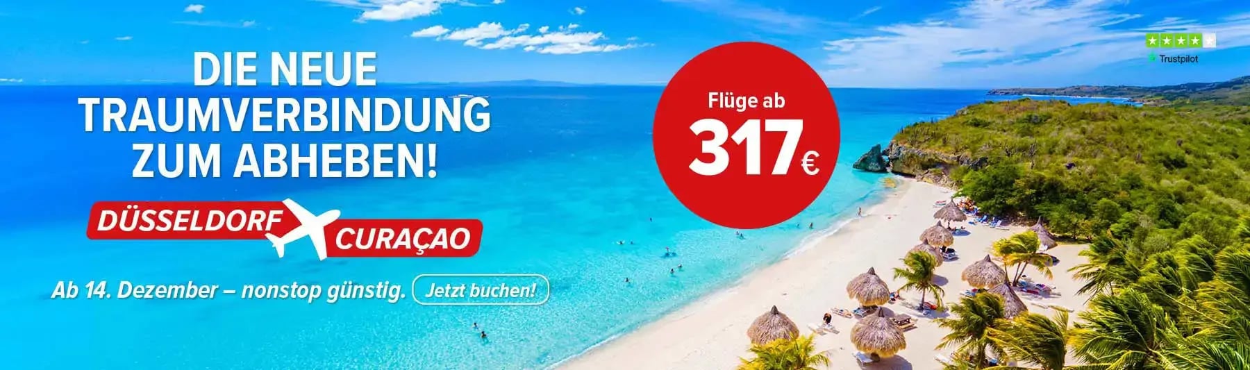 Traumziel Curaçao: Neue Flugverbindung ab Düsseldorf
