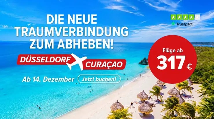 Traumziel Curaçao: Neue Flugverbindung ab Düsseldorf